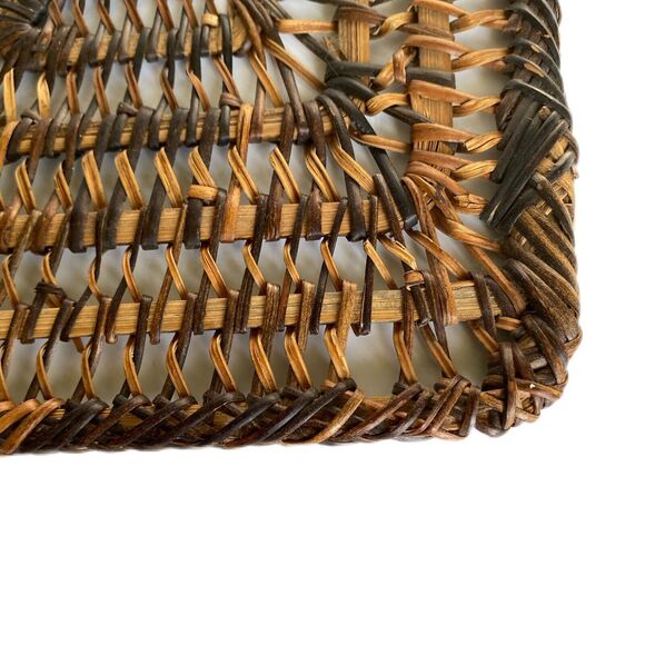 Vintage Woven Wicker Rattan Hot Pads Trivets Pot Holders Decor MCM Round Square - Picture 3 of 10